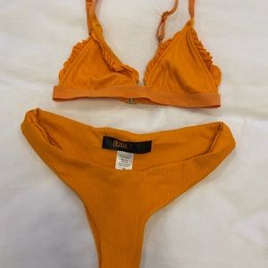 Beach riot orange ribbed swimsuit